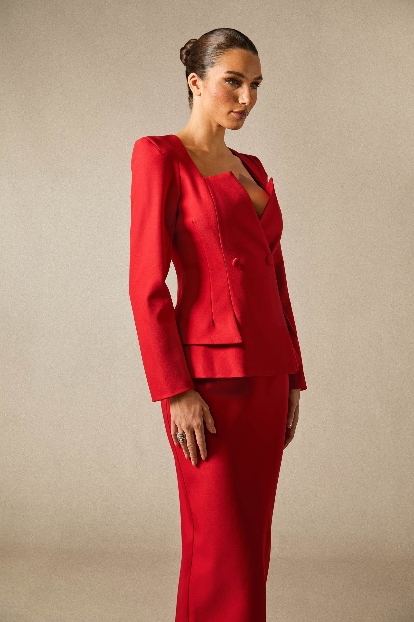 Anna Double Breasted Blazer & Pencil Skirt Set