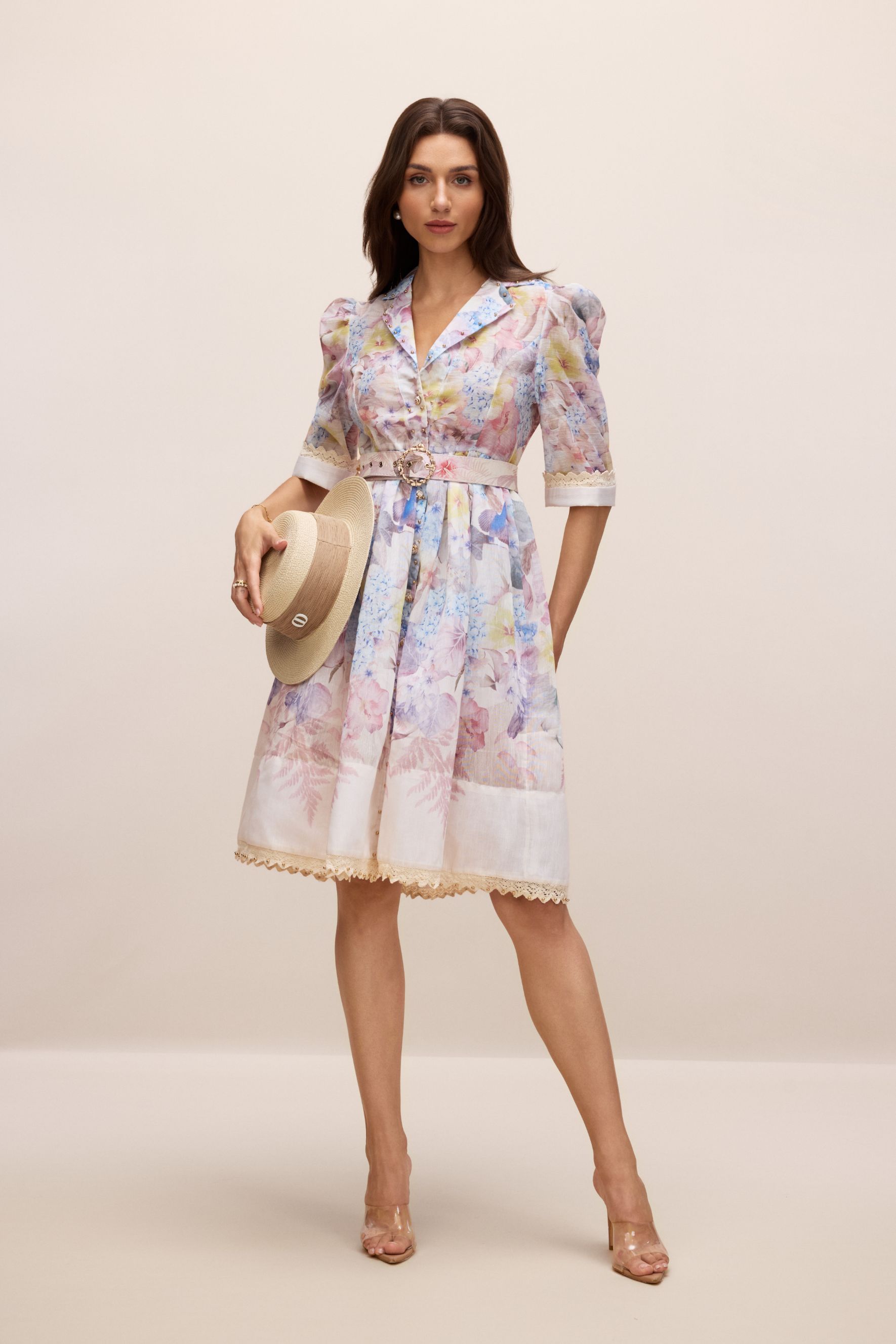 Peggy Floral Print Short Sleeve Mini Dress
