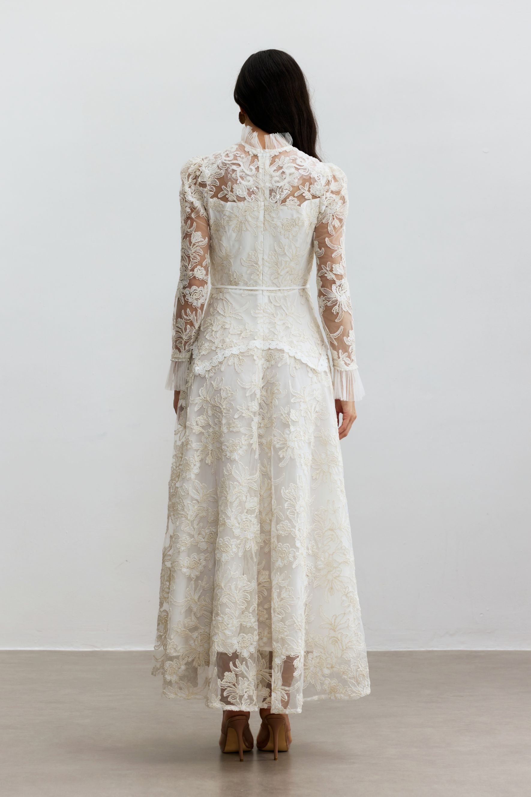 Alice Floral Lace Mock Neck Maxi Dress