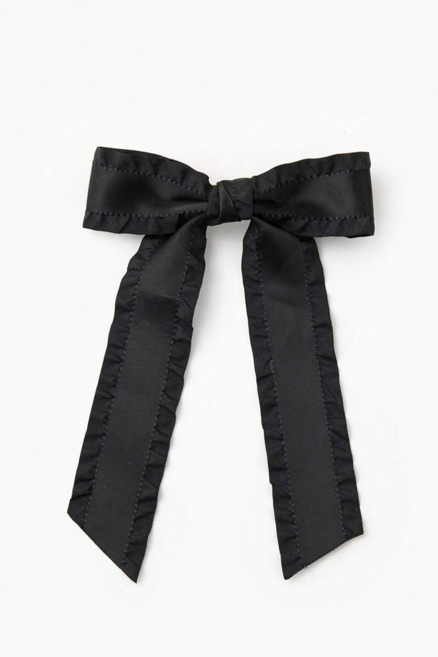 Ruffle Edge Bowknot Satin Hair Clip