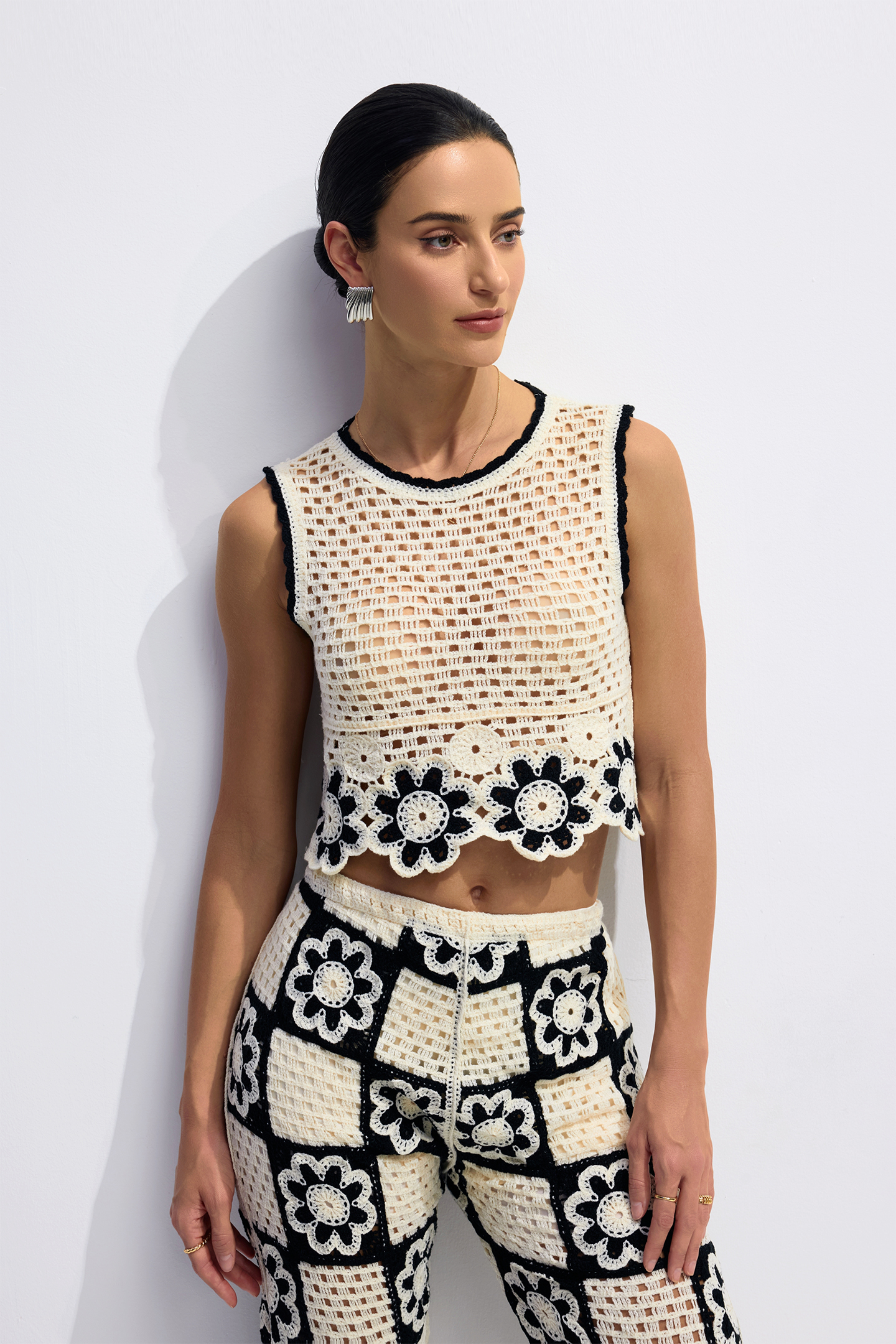 Salome Flower Crochet Sleeveless Top & Pants Set
