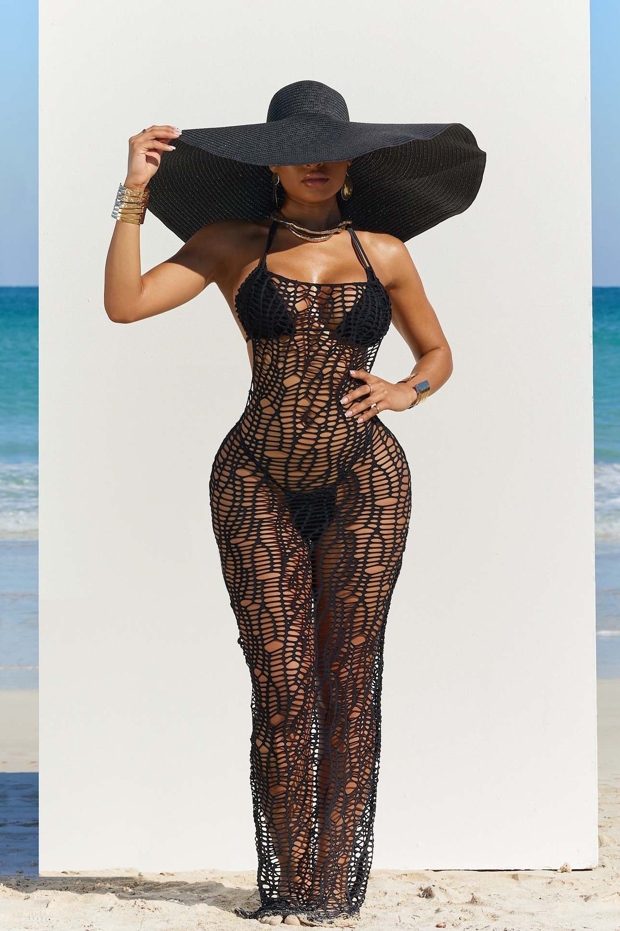 Norma Crochet Cover-Up Three-piece Swim Set