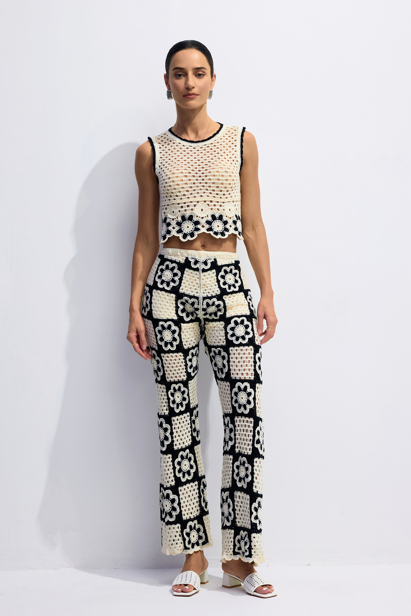 Salome Flower Crochet Sleeveless Top & Pants Set