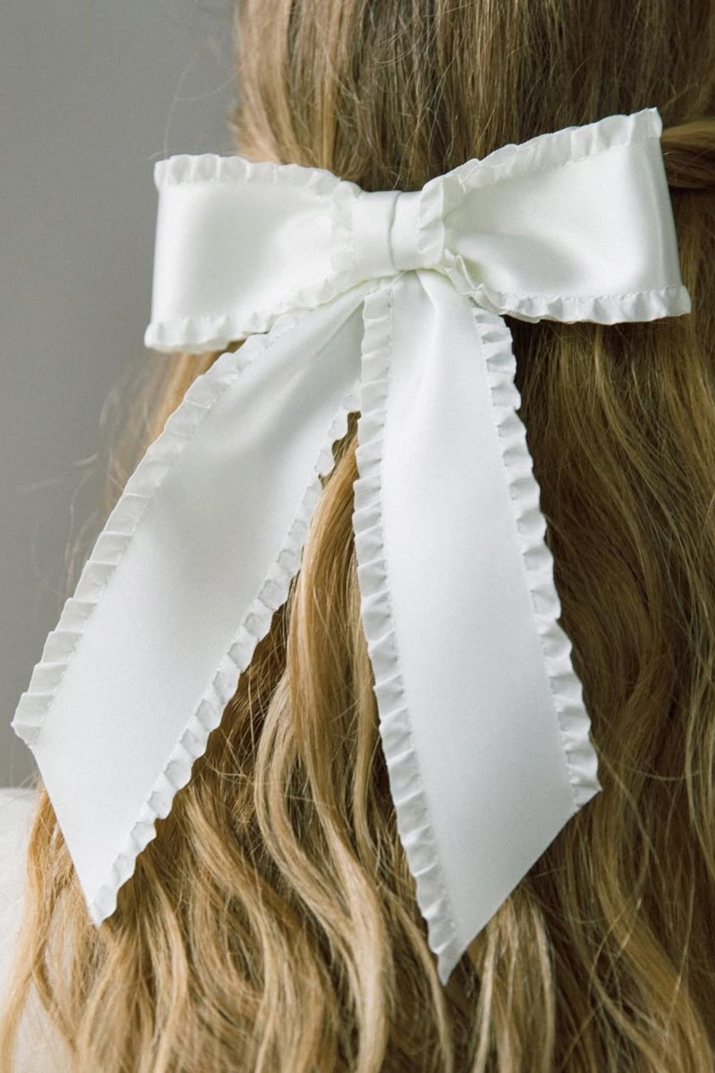 Ruffle Edge Bowknot Satin Hair Clip