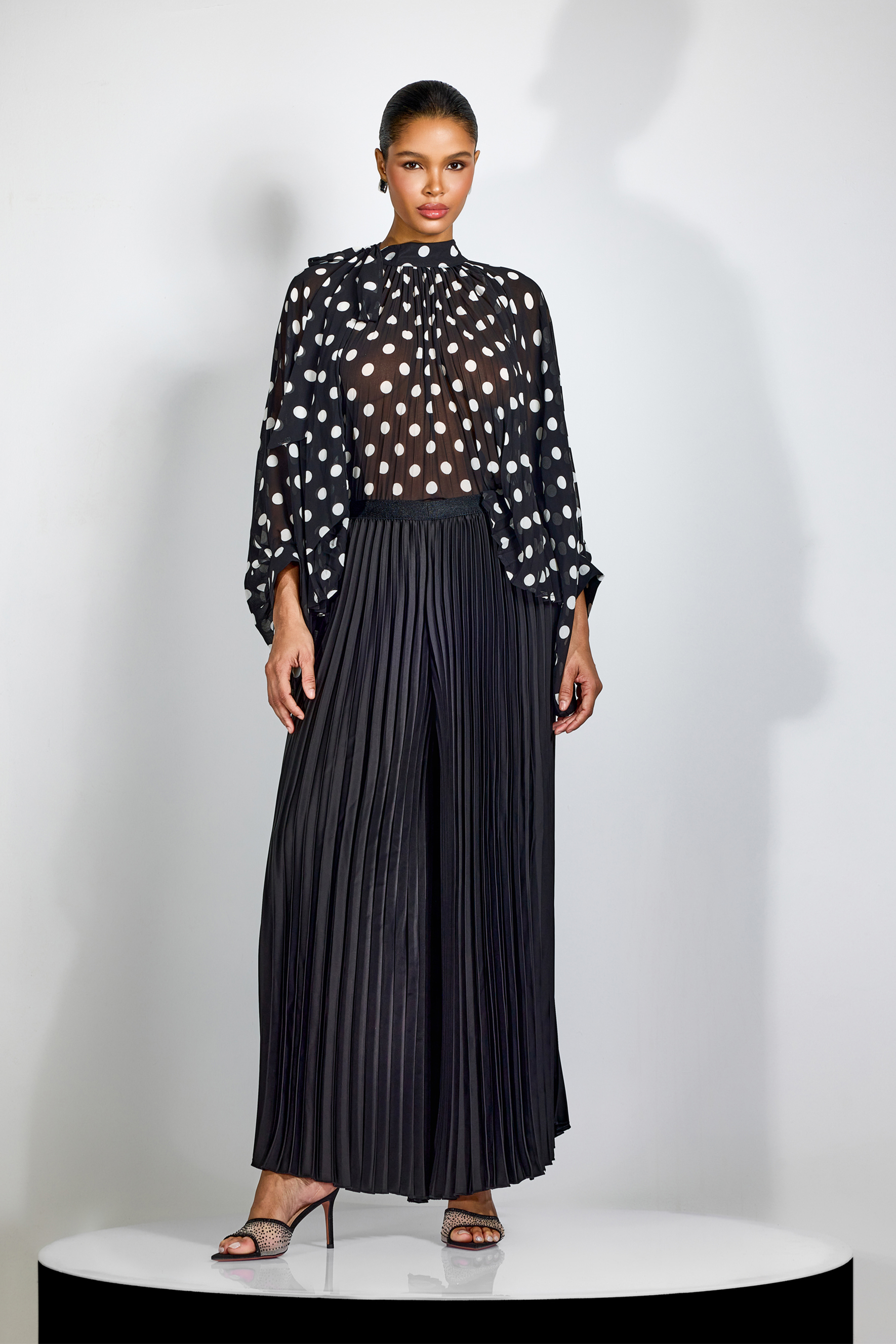 Vania Polka Dot Sheer Chiffon Blouse