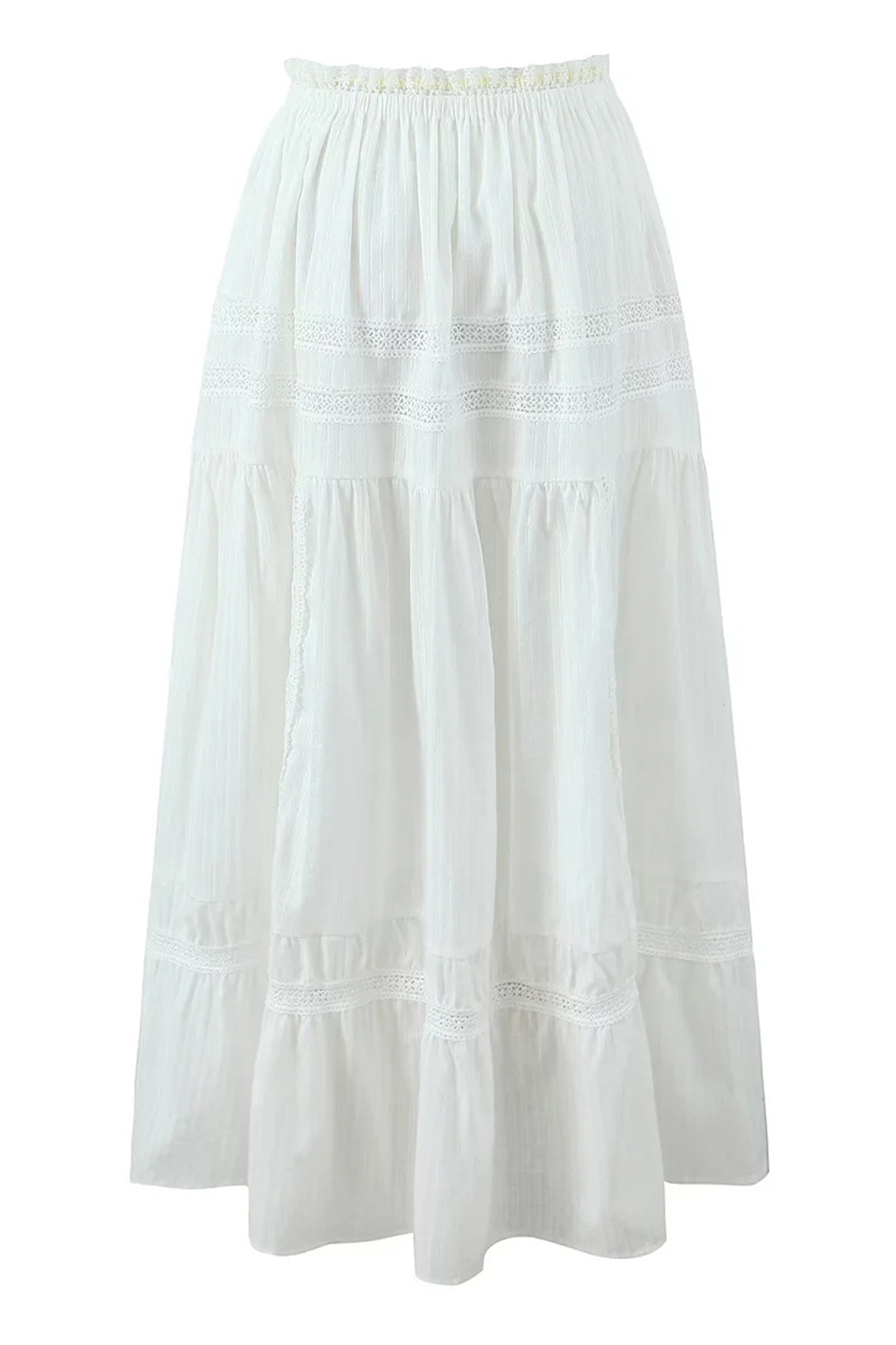 Agnes Bow Tie Lace Trim Crop Top & Maxi Skirt Set